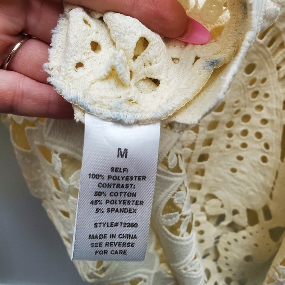 Crochet Raglan Top Boho Boutique Casual Meets Chic Size M - EUC! Boho A… - Picture 13 of 15